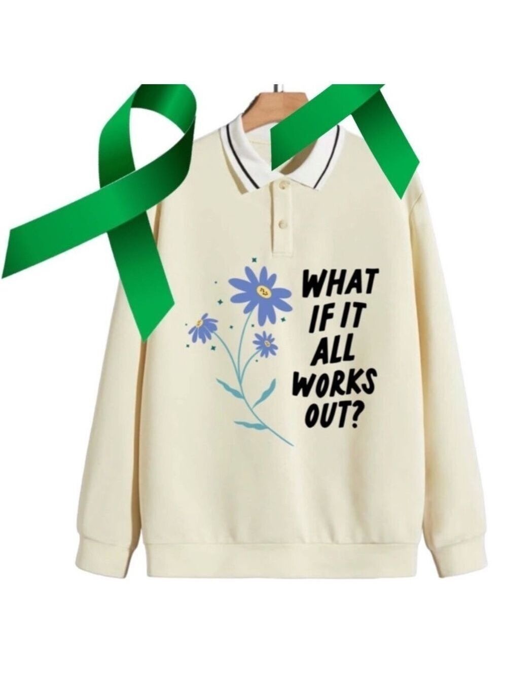 What If It All Works Out Mental Health graphic pullover sweatshirt oversized XL
